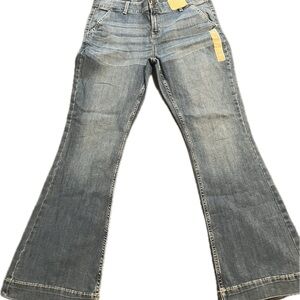 Blue Flared Jeans with Vintage Wash
